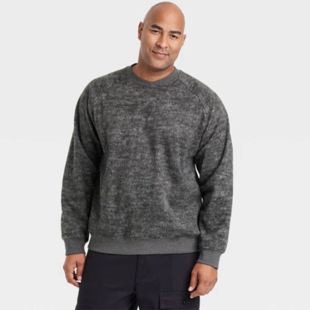 Houston White Men's Crewneck Pullover Sweater Charcoal Gray‎ Size Small